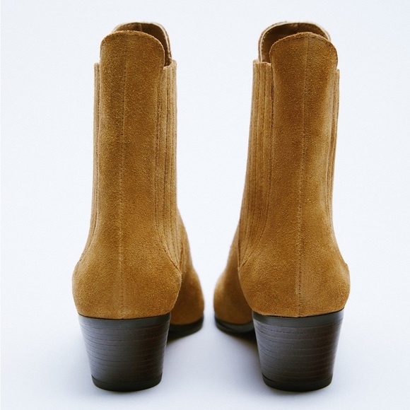 NWT. Zara Split Suede Cowboy-Style Ankle Boots. Size 6,5.  9 - Picture 4 of 9